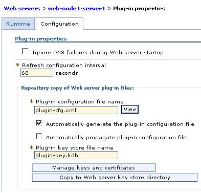 Web Server Plug In Properties