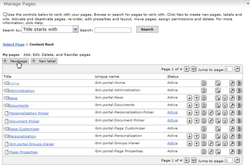 Creating a new page under the content root