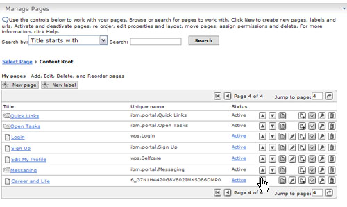 Reordering entries in Manage Pages