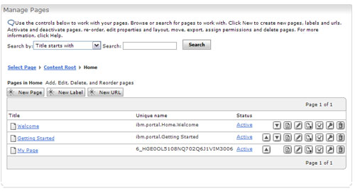 Viewing your new page in Manage Pages