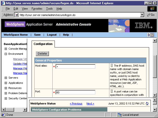 Configure virtual host - specify port number