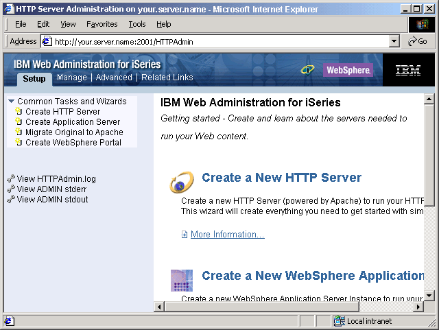 create new HTTP server