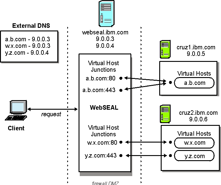 Virtual host junction scenario 3
