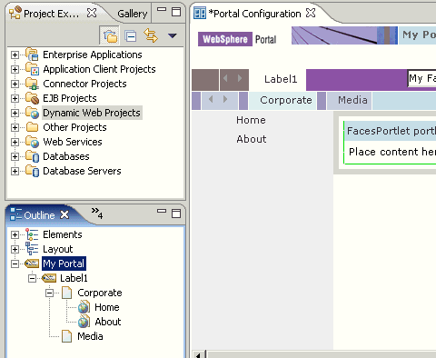 Hierarchy of "My Portal" node in the Outline view