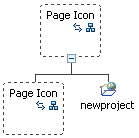 Adding a project icon after an existing page icon.