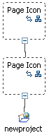 Adding a project icon as a child of an existing page icon.