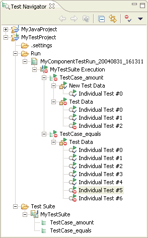 Test results shown in Test Navigator