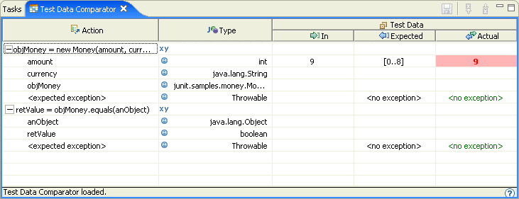 Test data comparator