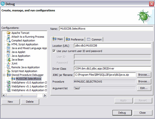 Debug JOBAPPDB configuration