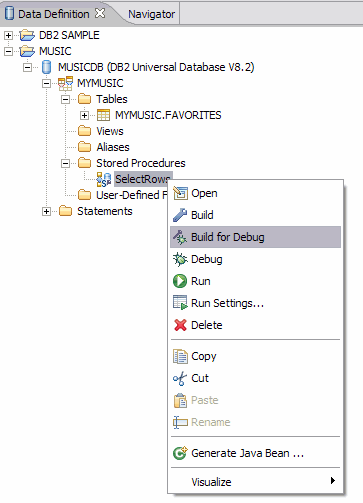 Debug Stored procedure build for debug