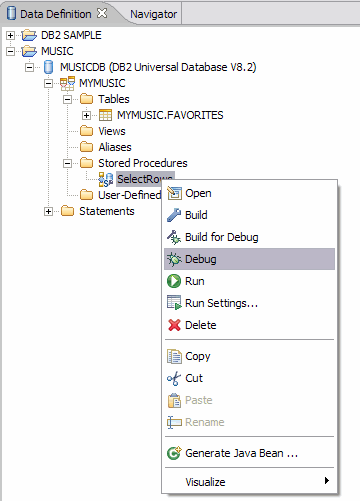 Debug stored procedure