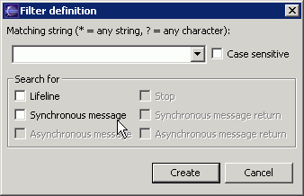 Filter definition dialog