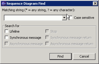 Sequence diagram find dialog