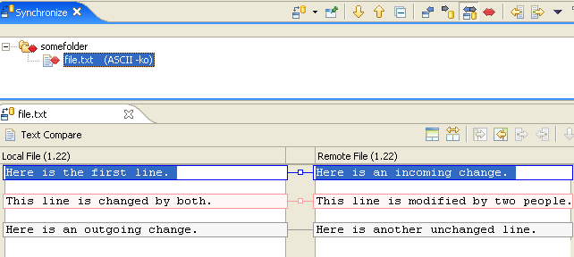 Synchronize View with 3 way compare