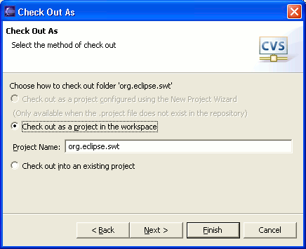 CVS Checkout wizard
