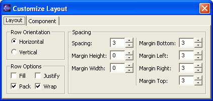 Customize Layout window for SWT RowLayout