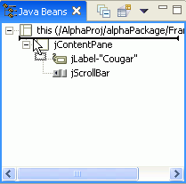 Reordering components in the Java Beans view