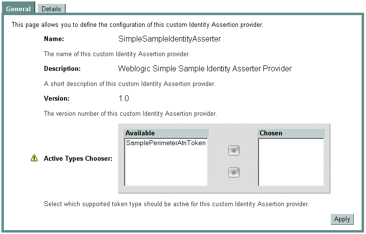 Configuring the Sample Identity Assertion Provider