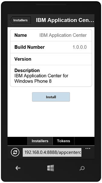 Details of the selected application with Install to download the application.