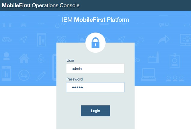 MobileFirst Operations Console login page