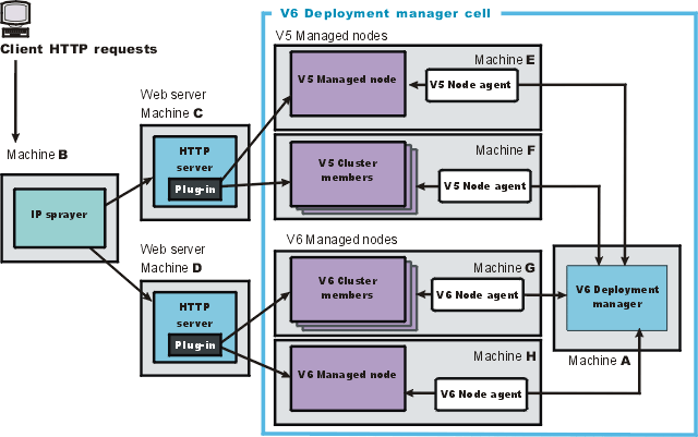 Migrating V5.x-managed nodes to a V6.1 dmgr