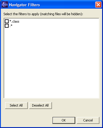 Filters dialog