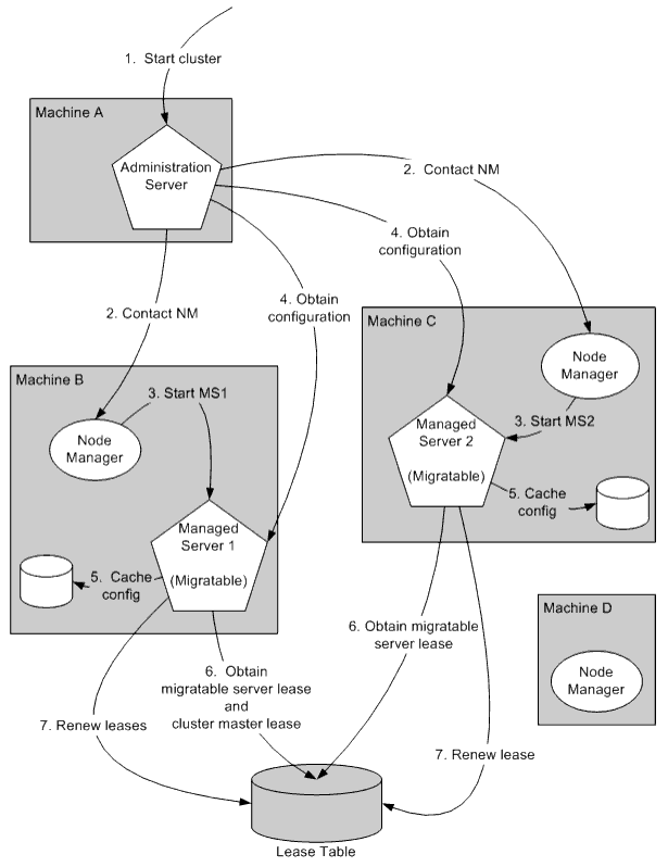 Startup of Cluster with Migratable Servers